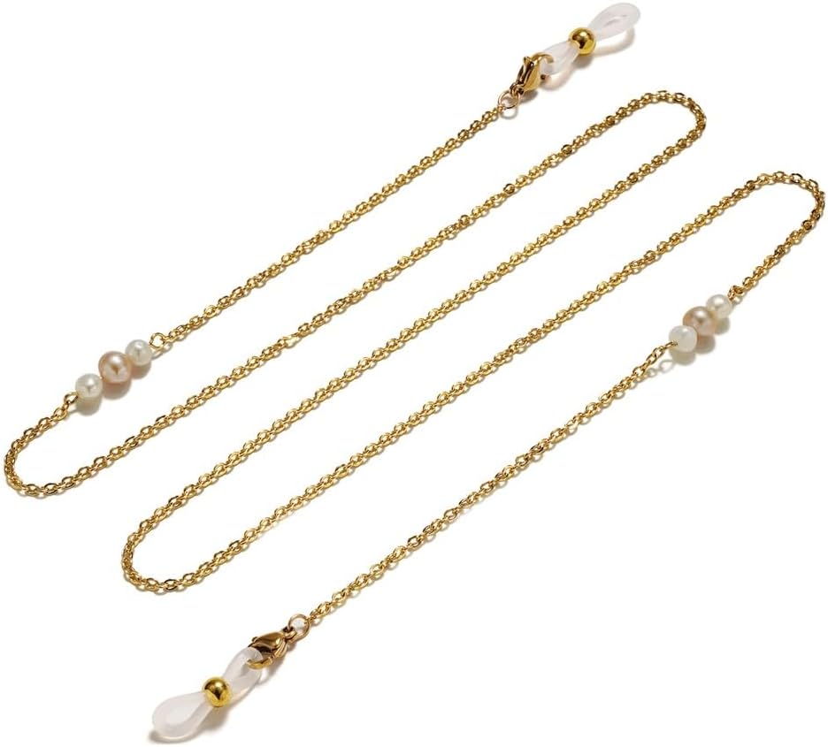 Gold Steel Chain Stainless Eyeglass Vacuum Plated Sunglasses Hanging