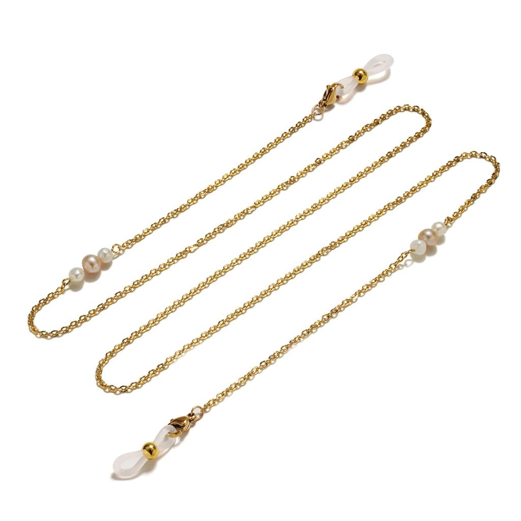 Chaîne en Acier doré, Lunettes de Soleil plaquées sous Vide, Pendentif en Acier Inoxydable plaqué sous Vide