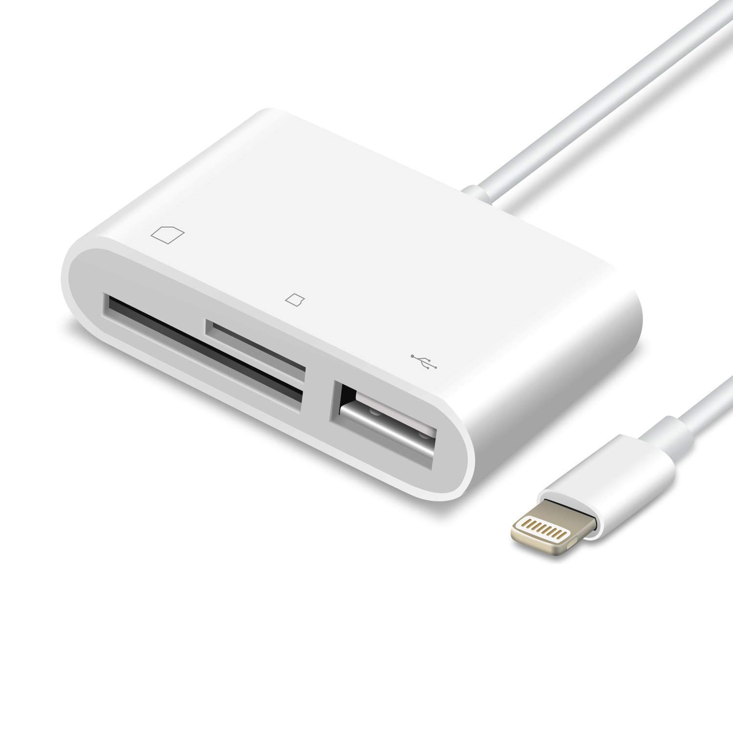 Microware 3 IN 1 SD Card Reader, Digital Camera Reader Adapter Cable, Lightening to USB Camera Adapter, SD/TF Card Reader, Trail Game Camera Viewer for iPhone/iPad, No App Required, Plug and Play-picture-11