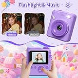 Gofunly Kids Camera Instant Print, 1080P Digital Camera for Kids with 32GB Card & 5 Print Paper Rolls, Selfie Toy Gift for Girls & Boys Ages 3-12, Purple - Image 6