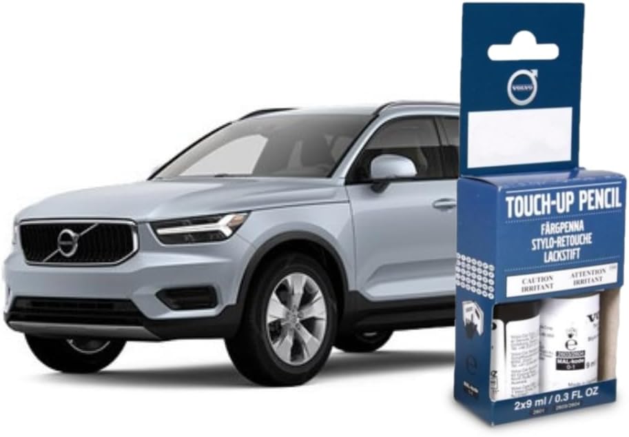 Volvo Touch Up Paint Pen, Includes Base Coat and Clear Coat, 2 x 9 ml (0.3 fl oz), OEM Factory Original (723 Denim Blue)