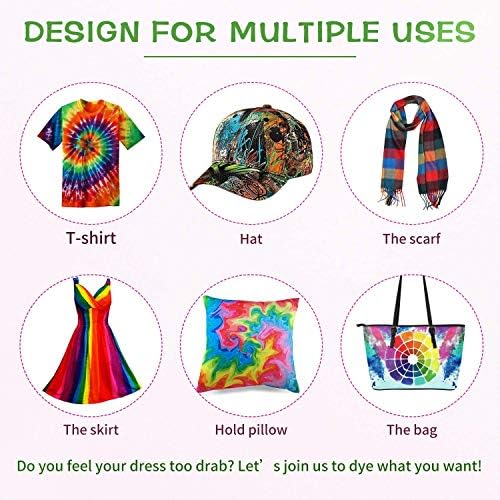 Ucradle 5colors Tie Dye Kit, 120ml Fabric Dye Permanent Textile Paints Vibrant Easy use Tie Dye Art Set for kids and adults with 40pcs Rubber Bands Hand Protective for Fashion DIY