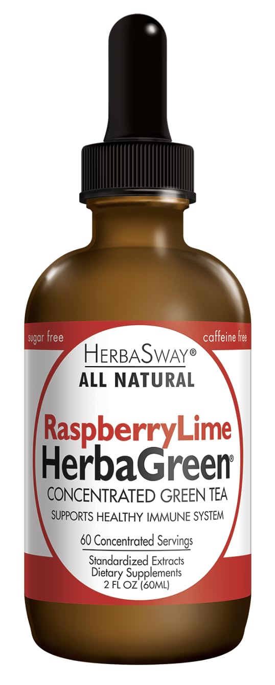 Herbasway Herbagreen Tea, Raspberry Lime, 2 Ounce Raspberry Lime 2 Fl Oz (Pack of 1)