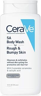 CeraVe SA Body Wash with Salicylic Acid for Rough & Bumpy Skin - Fragrance Free Exfoliating Cleanser, 10oz Dermatologist Developed