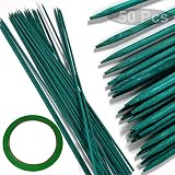 18” Wood Plant Stakes Garden Tomato Sticks Plant Stakes & Supports for Potted Plants,Comes with 1 ro