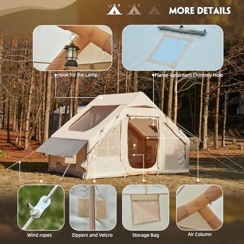 Carpa inflable para camping YOLENY 4-6 personas beige miniatura 6