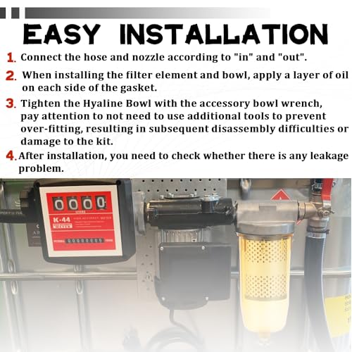 RVGIVE 496 Fuel Tank Filter Assembly Replacement for Gasoline and Diesel Water Separate 30 Micron Max 25 Gpm with Zinc 1\" NPT Top Cap Replace# B10-AL.