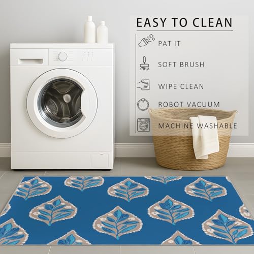 Tapis de canapé moderne protège-sol résistant et antidérapant bleu - 7