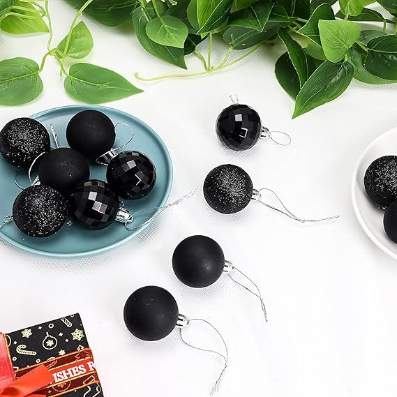 Christmas Baubles 24 Pcs Christmas Tree Decoration Shatterproof Xsmas Tree Baubles 4CM Mini Xsmas Hanging Ball Ornamentsl for Home Festival Party Decoration (Blue) - Image 4