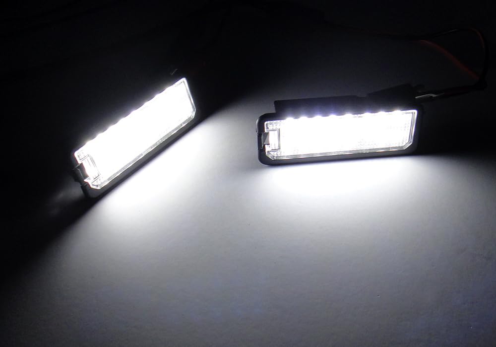 RZG Crafter TGE Lot de 2 éclairages LED pour plaque d'immatriculation arrière Amarok Beetle Caddy V Golf GTI V VI VII Polo Scirocco T-Roc Up Blanc