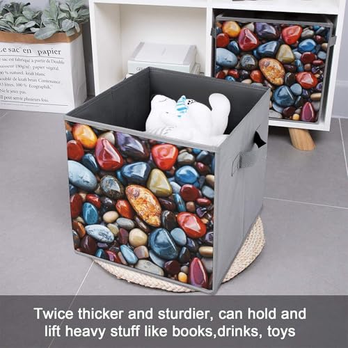 Bacs de rangement pour vêtements pliables imprimé hippie cube de rangement avec poignée - 7