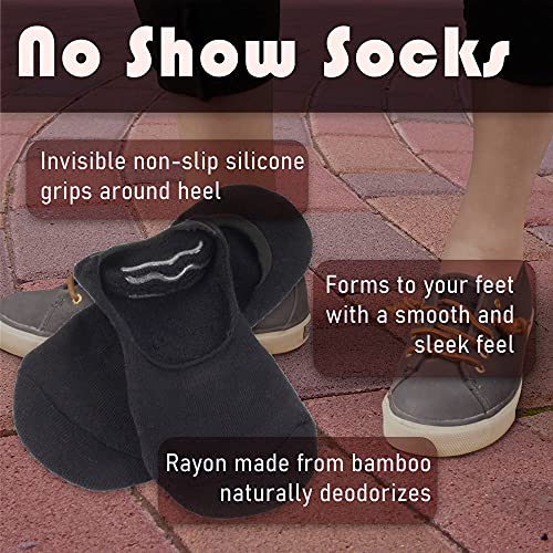 Image of Women's Rayon from Bamboo Fiber No Show Invisible Shoe Liner Low Cut Loafer Socks - 6 Pair Value Pack