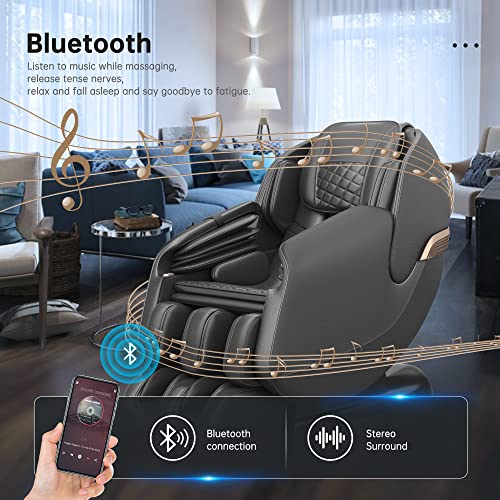 Real Relax Massage Chair, Full Body Zero Gravity Sl Track Shiatsu Massage Recliner Chair With Shortcut Key Body Scan Heat Foot Roller, Ps3100 Black #TOP6