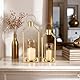 Staymoment Kerzenhalter Laterne Gold mit Glaszylingder: 2er Set Kerzenständer Stumpenkerzen Windlicht Tischdeko Deko modern für Hochzeit Wohnzimmer Schrank