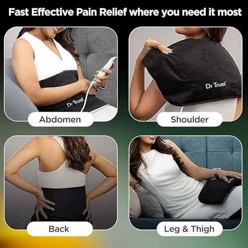 Image of Dr Trust USA Velvet Orthopedic Electric Heating Pad for Back Pain I Heat Belt for Menstrual Period Cramps, Shoulder & Knee Pain Relief with Temperature Controller & Overheat Safety-388