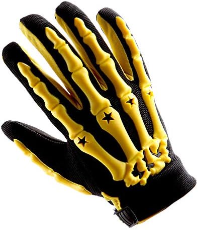 Guantes juveniles de motocross, para motocicletas, BMX, MX, ATV motocicletas todoterreno, bicicletas, modelo de esqueleto para niños, color verde
