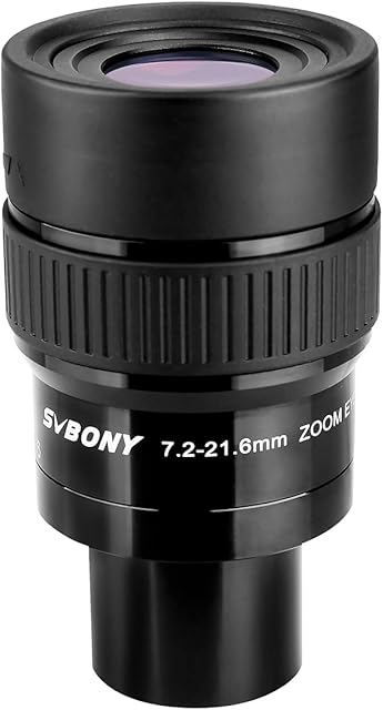 SVBONY SV191 Zoom Eyepiece for Telescope, 7.2-21.6mm Zoom Lens, Compatible with Telescopes That Accept 1.25 Inches Eyepieces