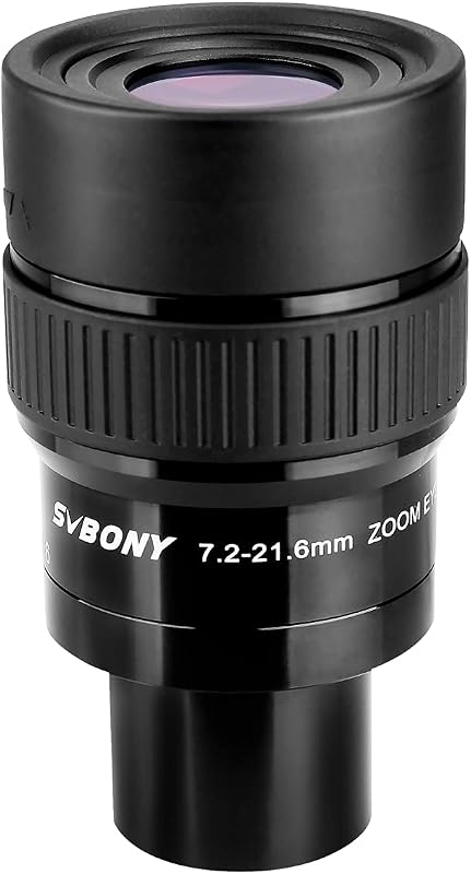 SVBONY SV191 Zoom Eyepiece, 7.2-21.6mm, 1.25" Telescope Eyepiece, 42-65°FOV | FMC Coating, Bright Parfocal Views, 7 Element 4 Group, Twist-Up Eyecup, Telescope Accessory for Telescope and Spotting Scope