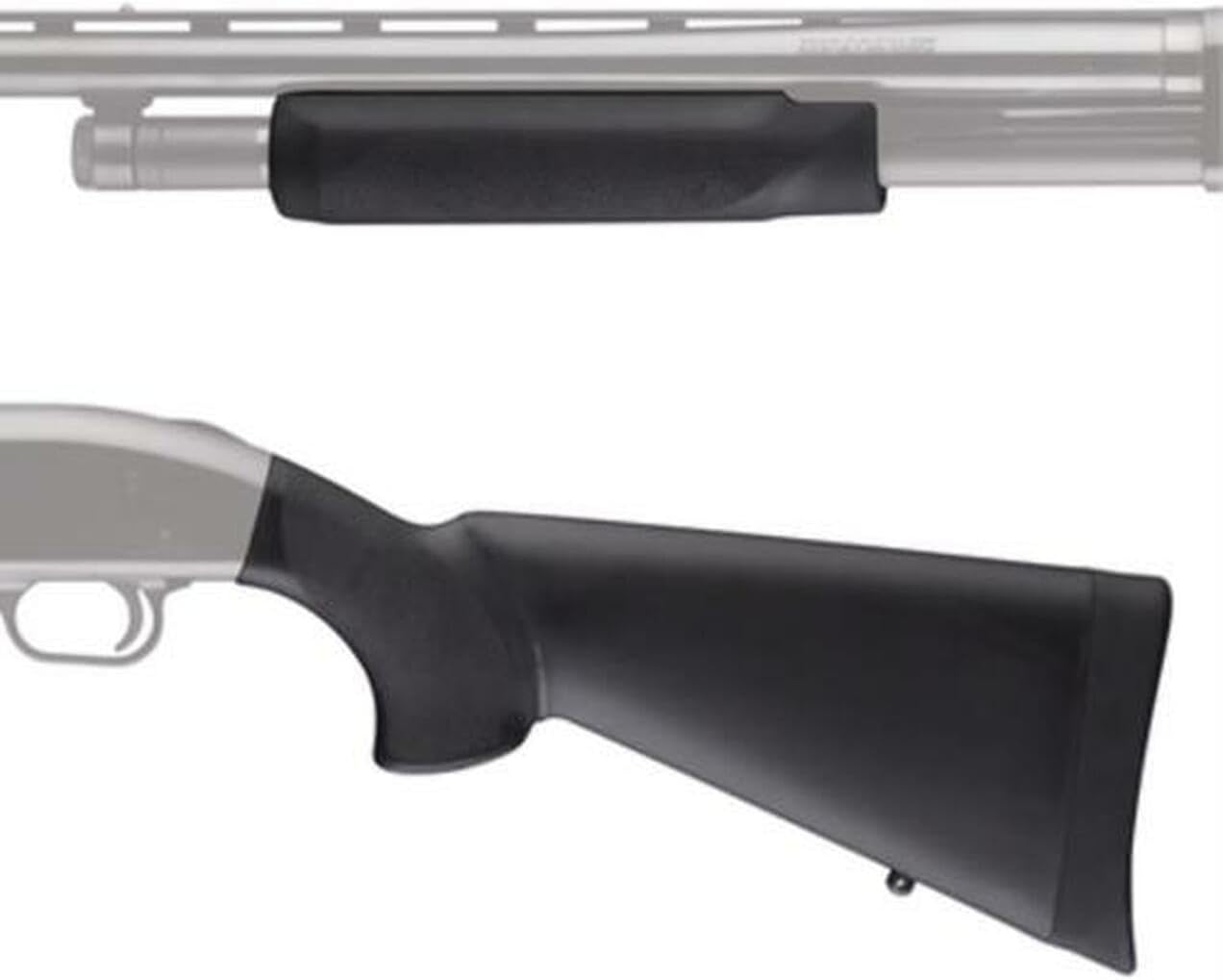 Hogue OverMolded Rubber Shotgun Stock and Forend for Mossberg 500 12 Gauge, Black - 05012