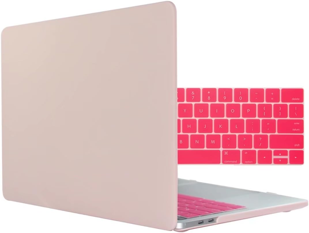 Compatible with MacBook Pro 13 Inch Case A2159 A1989 A1706 Release 2016-2023, Hard Shell Case with Keyboard Cover for Apple Mac Pro 13.3 with Touch Bar, Matte Black