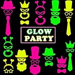 46 Pieces Glow Party Supplies Including Let's Glow Neon Banner Backdrop 45 Photo Booth Prop Fully Assembled Fluorescent Paper Posing Prop for Birthday Party Halloween Christmas - Image 2