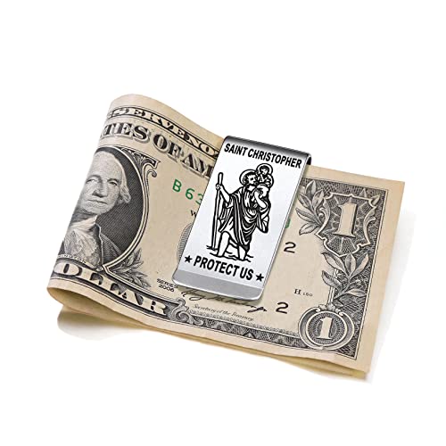 Metal Money Clip Stainless Steel Saint Christopher Men's Money Clip Metal Money Clip #TOP21