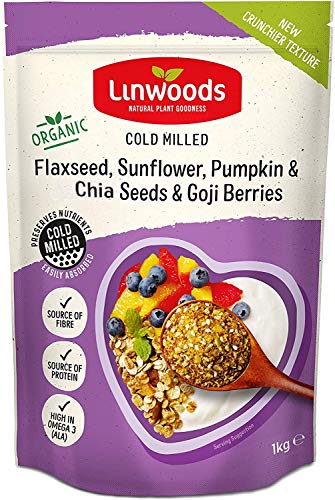 Linwoods Milled Flax Sunflower Pumpkin Chia Seeds and Goji Berries 1KG High in Omega-3 Natural Source of Fibre & Protein Gluten-Free