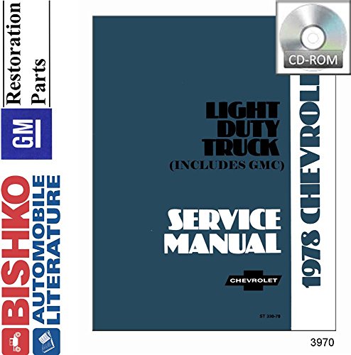 bishko automotive literature 1978 Chevy GMC 10-35 Pickup Truck Shop Service Repair Manual CD Engine