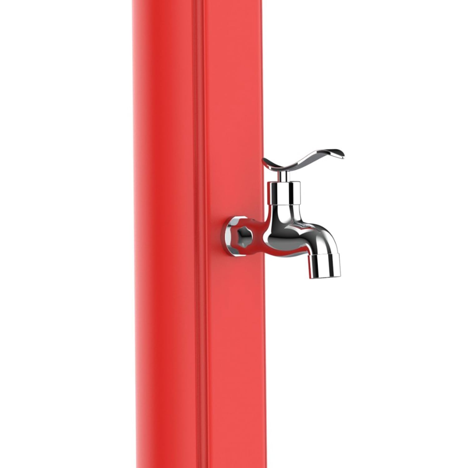 Starmatrix Colonna Doccia Ecologica Rossa in Polietilene HD con Serbatoio da 25 Litri e Lavapiedi per Giardino e Piscina Rio Red