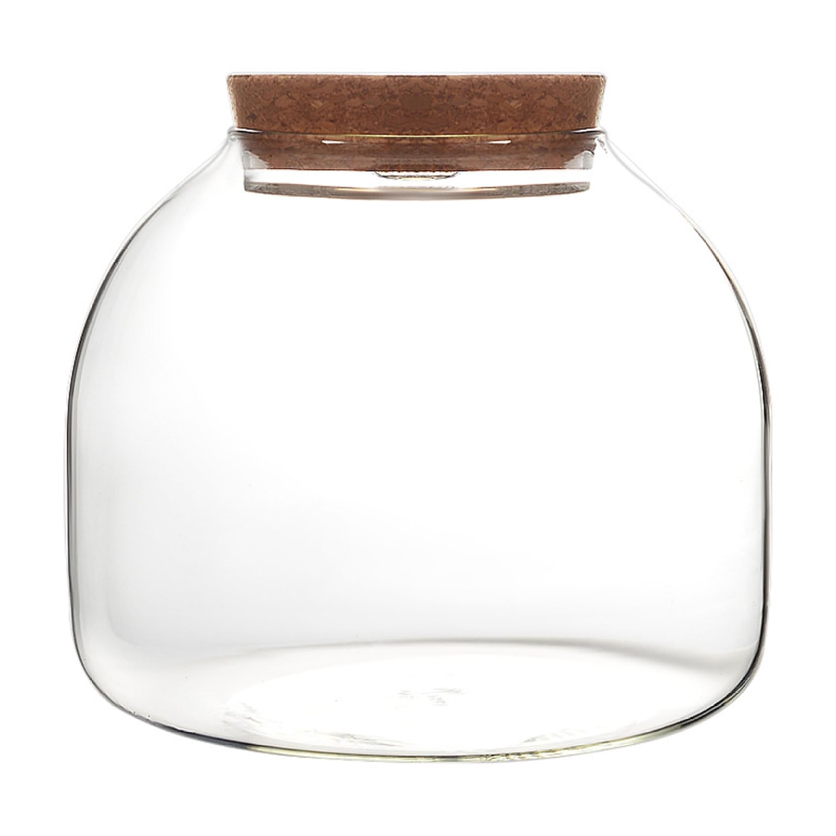 Terrario de Vidrio de 1600 ml con Tapa de Corcho, Gran Frasco de Apertura para Mini suculentas, exhibiciones Florales y Colecciones de artesanía, terrario de Vidrio