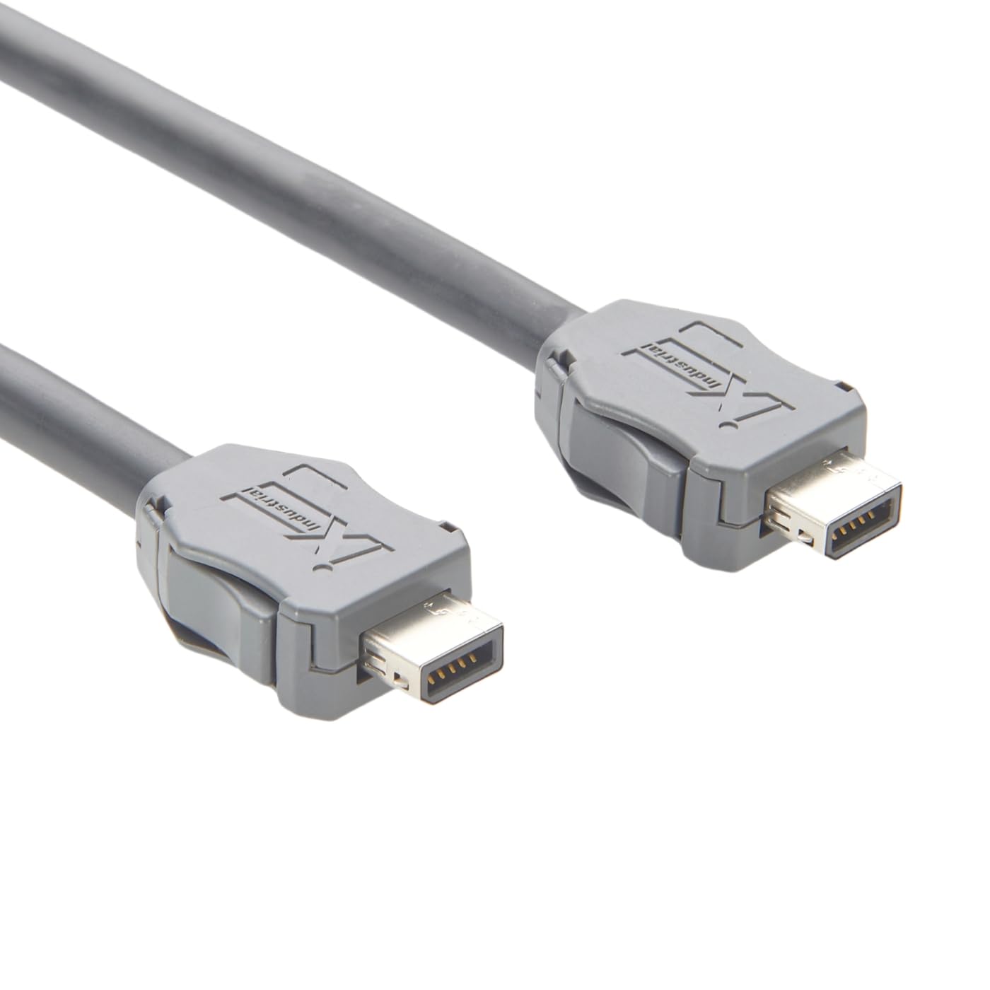 IX Industrial Cat6A Ethernet Cable IX40G-A-10S-CV(7.0) IX A Key to IX A Key 10Gbps Double Shielded SFTP Cable for Industrial Camera Machine Vision Industrial Switches(2M/6.6FT)