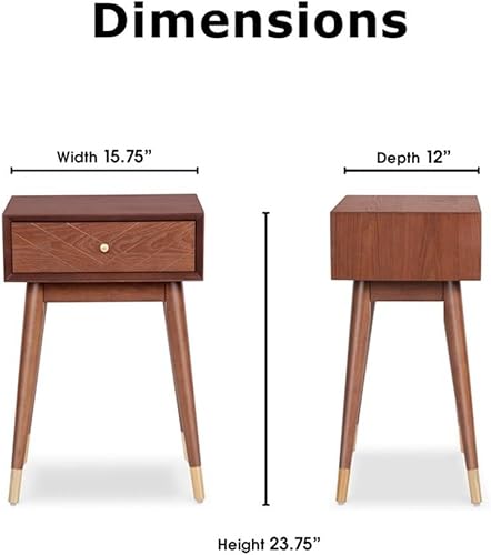 Miniatura 3 de Pemberly Row Sutton Mid-Century - Mesa auxiliar moderna color marrón nogal