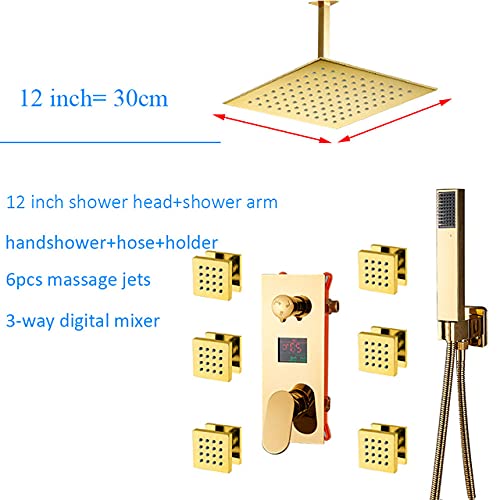 Affichage numérique à 3 voies pour robinets de douche or LED - 4