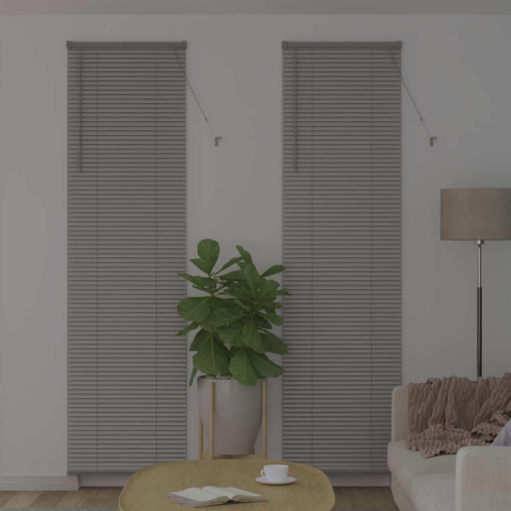 Store vénitien en aluminium avec rideaux, argenté, 220 x 65 cm, pour fenêtre, store vénitien à 4 lamelles avec protection UV et réglage manuel pour le contrôle de la lumière et l'intimité