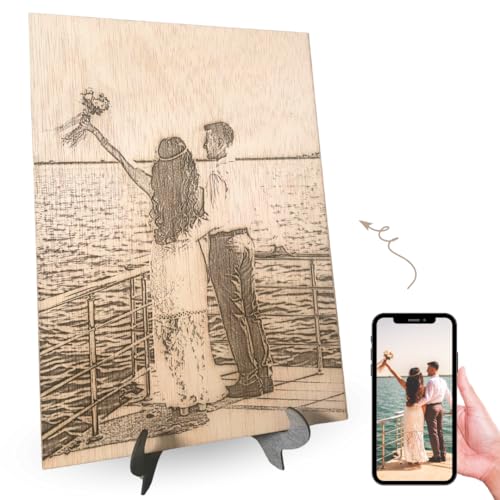 Amaisso® Cuadro Personalizado con Foto en Madera - Cuadros Decoracion Dormitorios - Regalos Originales para Mujer - Perfecto para Regalos Aniversario Pareja, Cumpleaños, Novios o San Valentin