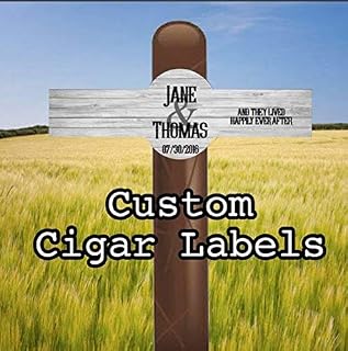 Set of 16 Personalized Cigar Labels - Wedding - Wood - Rustic