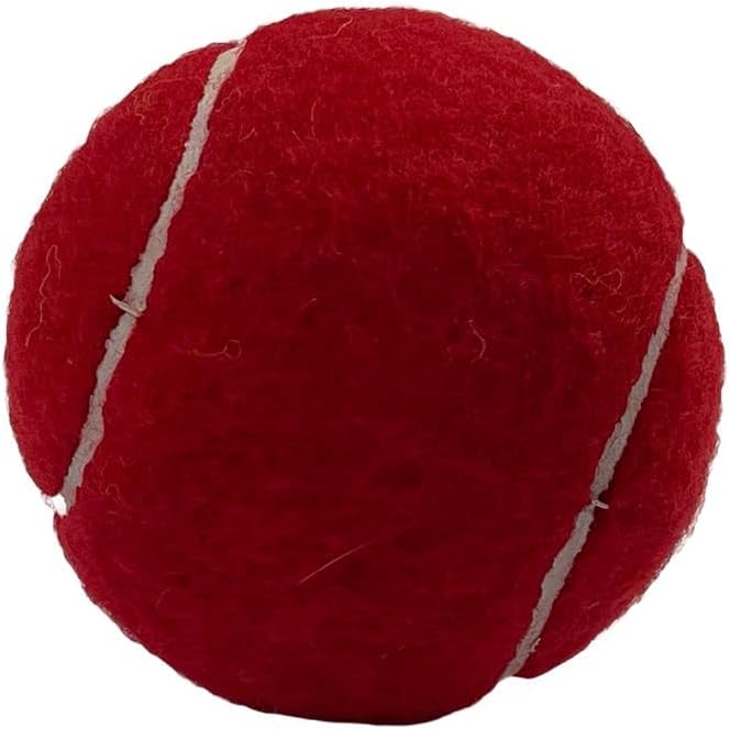 Tennis-Ball Size Cricket Ball Durable Felt-Covered Red Ball with Solid Core for Long-Lasting Pressure-Resistant Play