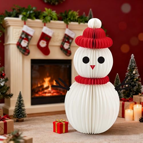 Meiduo Snowman Decor, 2 Pcs Honeycomb Paper Christmas Table Centerpieces - image 7