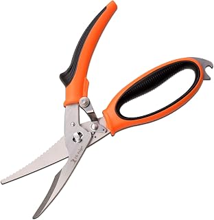 Elk Ridge - Outdoors TREK Shears - Spring Loaded Handle, Bottle Opener, Scaler, Includes Nylon Fiber Carrying Pouch, Hunting, Camping, Survival - ER-TKSH001