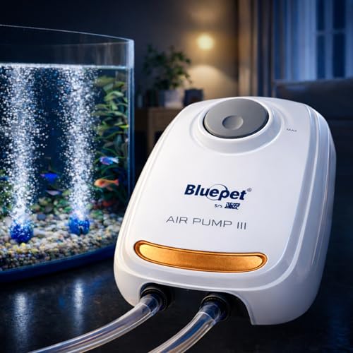 Image of BL-199SA Aquarium Air Pump Dual Outlet with Adjustable Flow Control, 3W Powerful Oxygen Aerator (2x3.4L /Min) Silent Fish Tank Air Pump with Free 3M Air Tube & 2 Airstones for All Aquariums