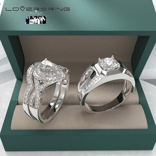 Wedding Ring Sets His And Hers Promise Ring Wedding Ring Sets His And Hers Couples Women 925 Sterling Silver Moissanite Man Sterling Silver Wedding Band2
