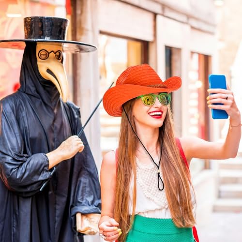 Image of JaGely 12 Pcs Straw Cowboy Hats for Women Men, Wide Brim Summer Hat Bulk Sun Protection for Western Themed Party