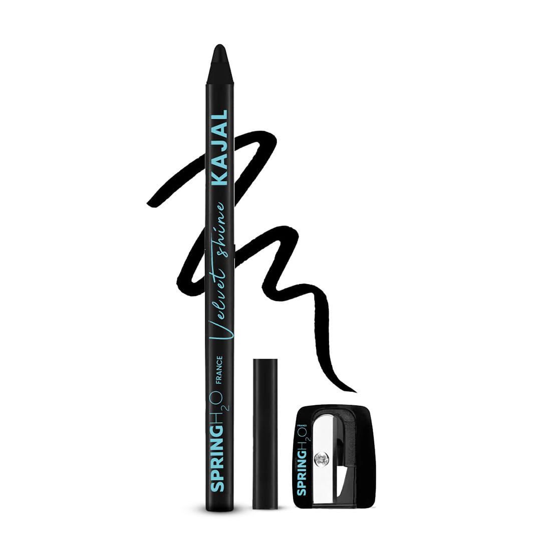 Spring H2O Velvet Shine Kajal Pencil Intense Black | With Avacado Oil and Vitamin E | Longlasting Waterproof and Sumdgeproof | Suitable for Sensitive Eyes | Includes Sharpener- 1.5gm-image-19