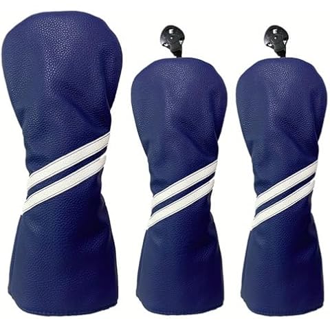 Mykepoda 3pcs Navy Blue Golf Club Headcovers Set Cover