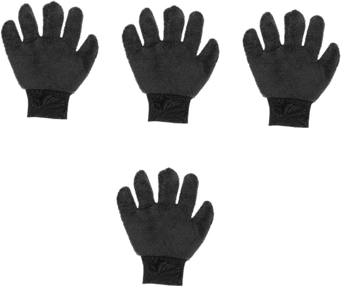 4pcs Car Washing Glove Dual-Sided Chenille Microfiber Mitt for Scratch Vehicle Cleaning for Cars Trucks and Household Fleece Material