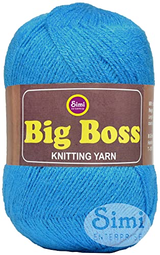 Image of Big Ball Froji Blue (600 gm) Wool Ball Hand Knitting Wool /Art Craft Soft Fingering Crochet Hook Yarn, Needle Knitting Yarn Thread dyeE E FIC