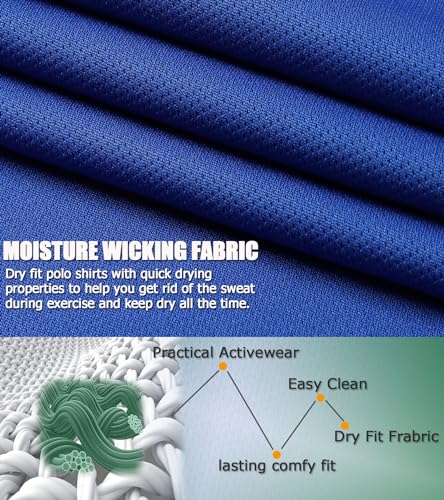 4 Pack Boys Mesh Athletic Polo Shirt Dry-Fit Golf Moisture Wicking Active Short Sleeve for Youth - Image 6