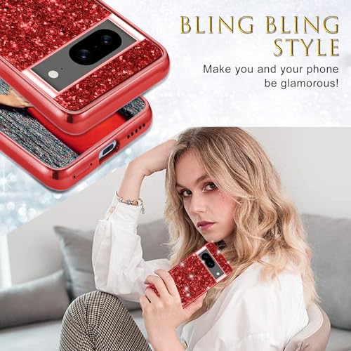 Coque en silicone pour Google Pixel 8 5G rouge mate antichoc - 3