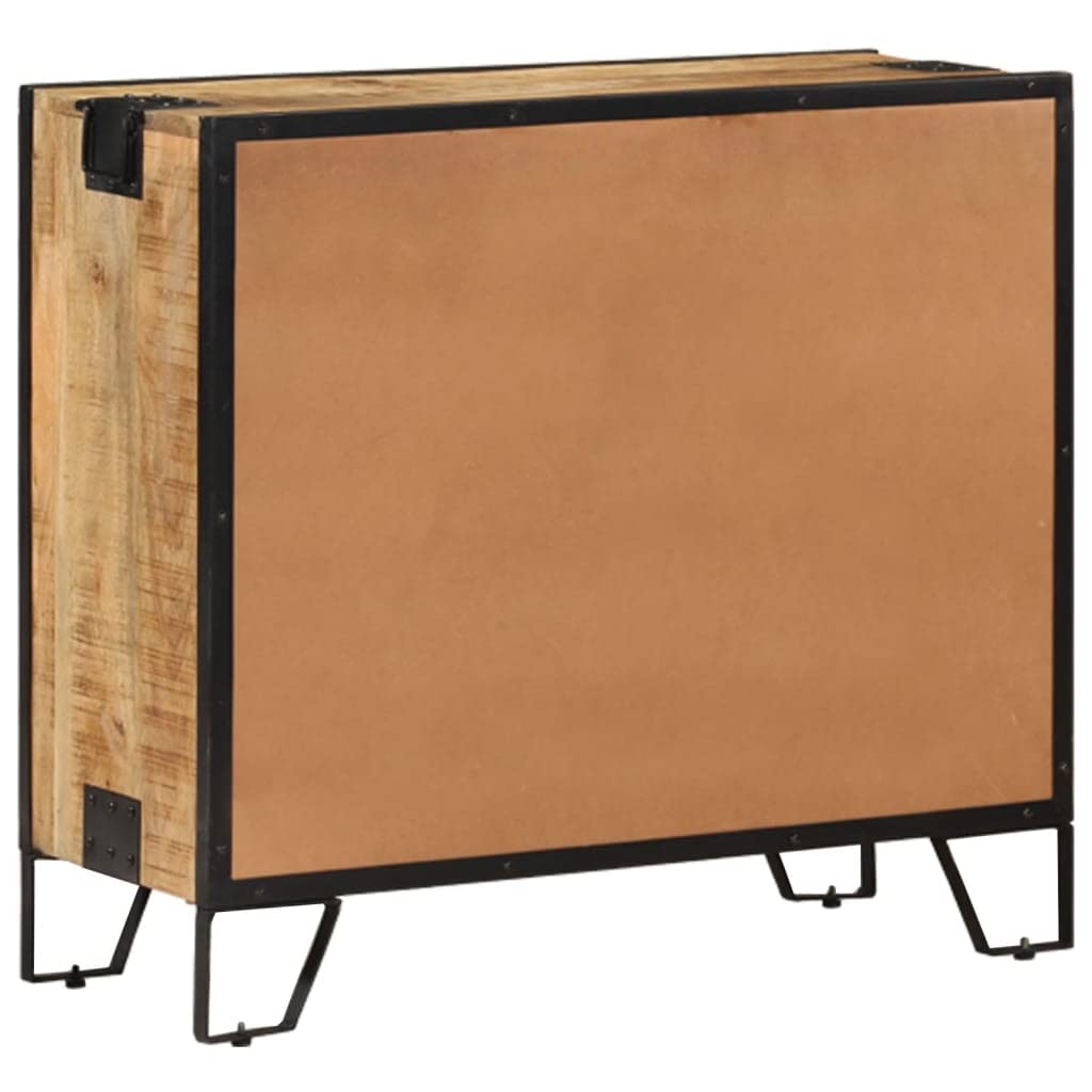 Kredens 80 × 31 × 71 cm szorstkie lite drewno mango, komoda na korytarz, szafka komodowa, szafka na pranie do sypialni