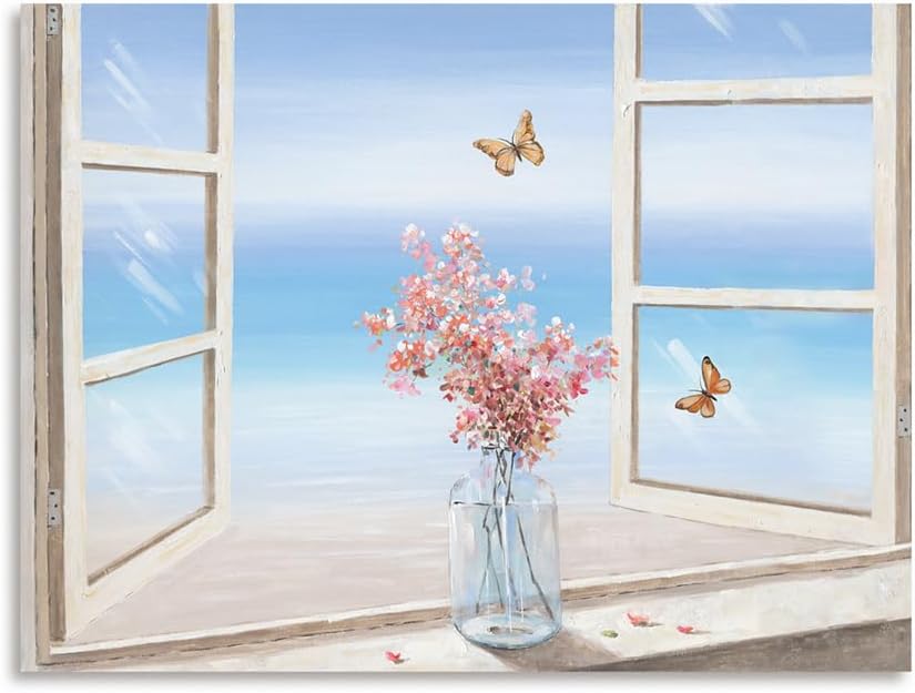 Kunstorner Succulent Wall Decor for Bathroom Set of 4 Succulent Pictures for Bathroom Watercolor Green Leaf Plants Print 12"x12"x 4Pcs